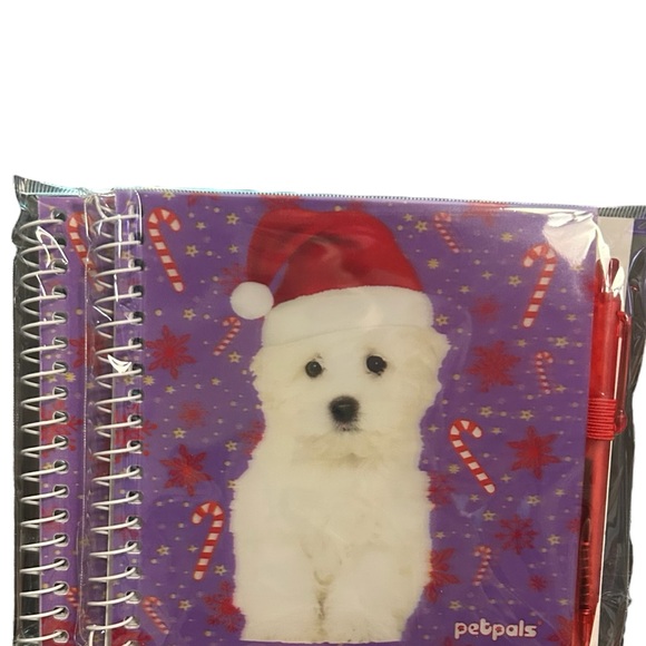 COPY - Holiday White Puppy Santa Presents Petpals Notebook & Pen SetChristmas - Picture 7 of 12